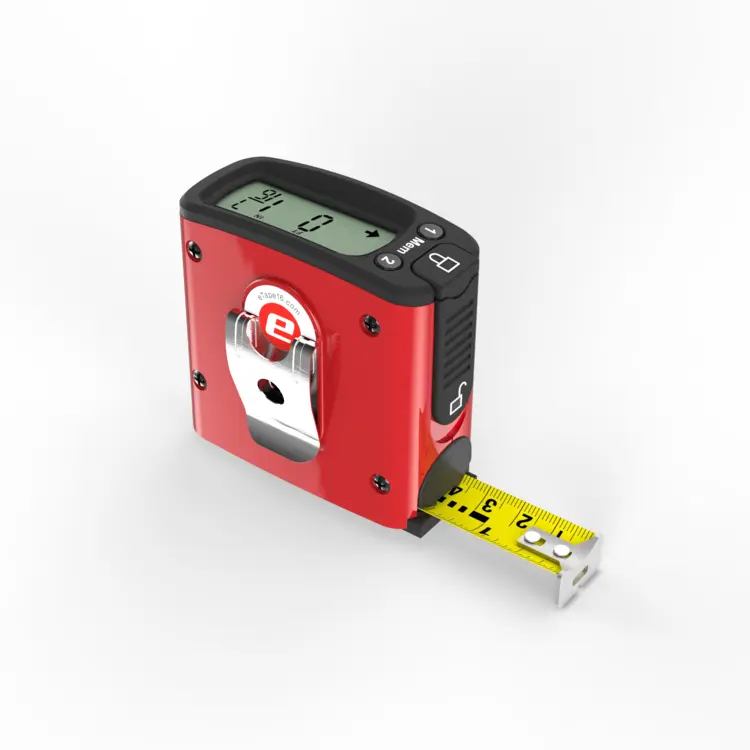 Red Digital Tape Measure with Advanced Features