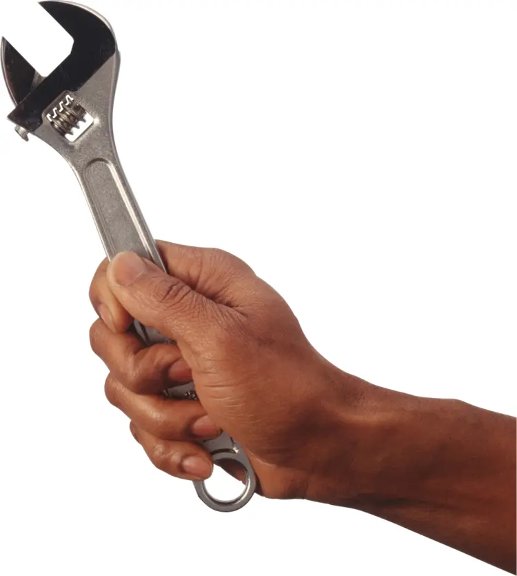 Hand Holding Adjustable Wrench