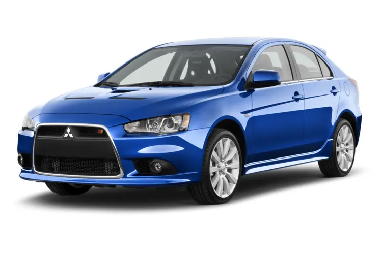 Blue Mitsubishi Sedan Front View