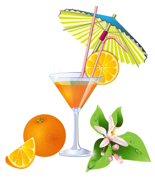 Refreshing Orange Cocktail with Umbrella