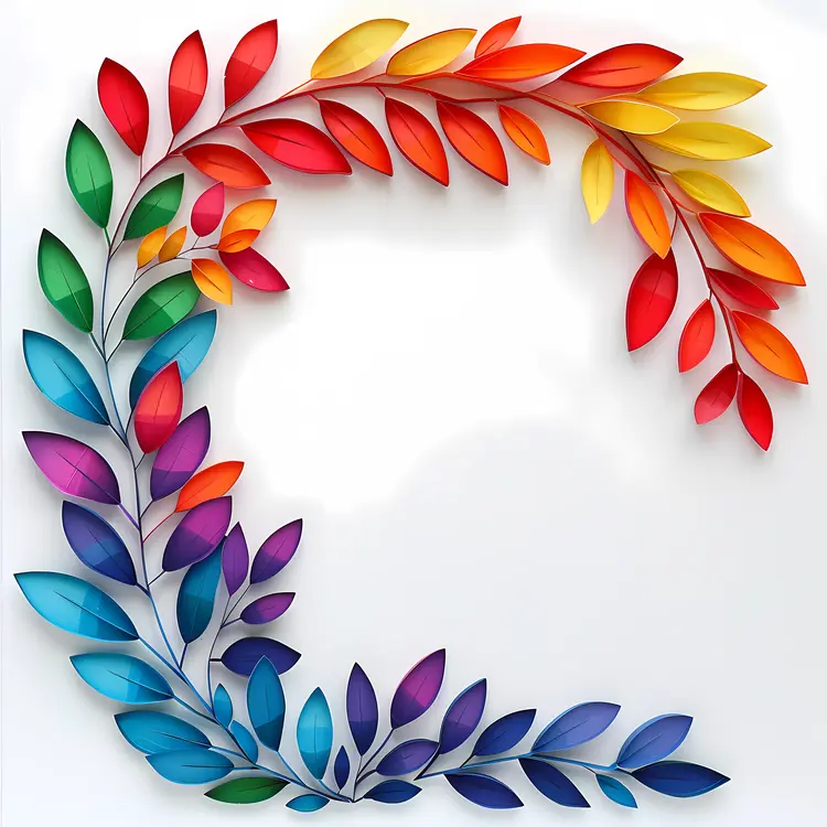Colorful Leaf Frame