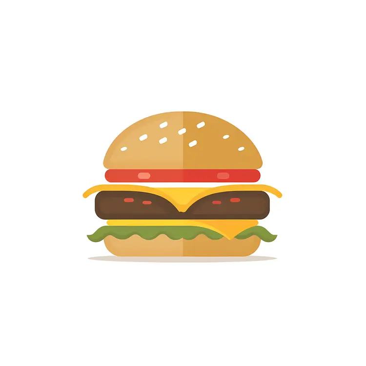 Double Cheeseburger Flat Design