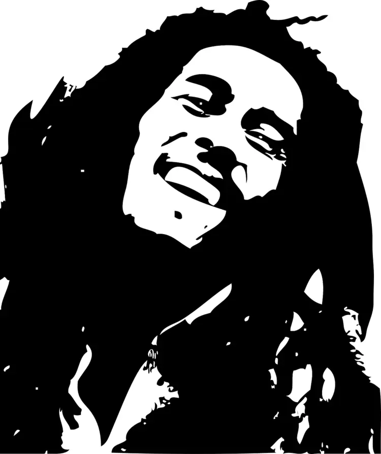 Black and White Portrait of a Smiling Person with Dreadlocks