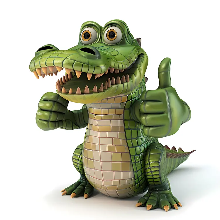 Happy Cartoon Alligator