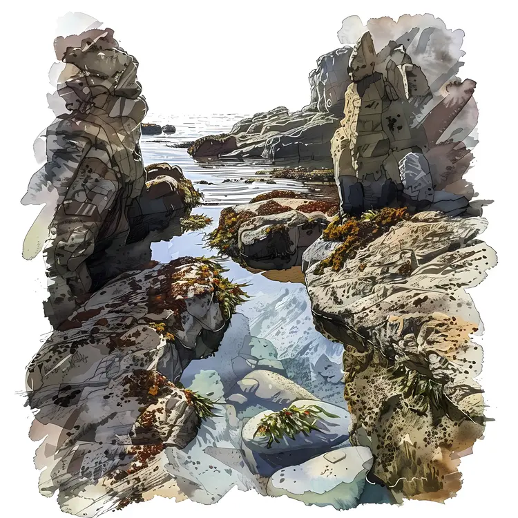 Rocky Shore by the Water