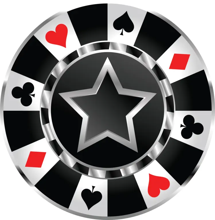 Black Poker Chip with Star