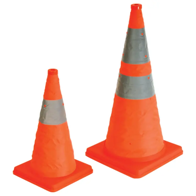 Orange and Grey Traffic Cones for Road Safety
