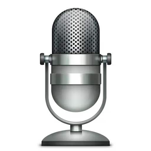 Retro Silver Microphone on Stand