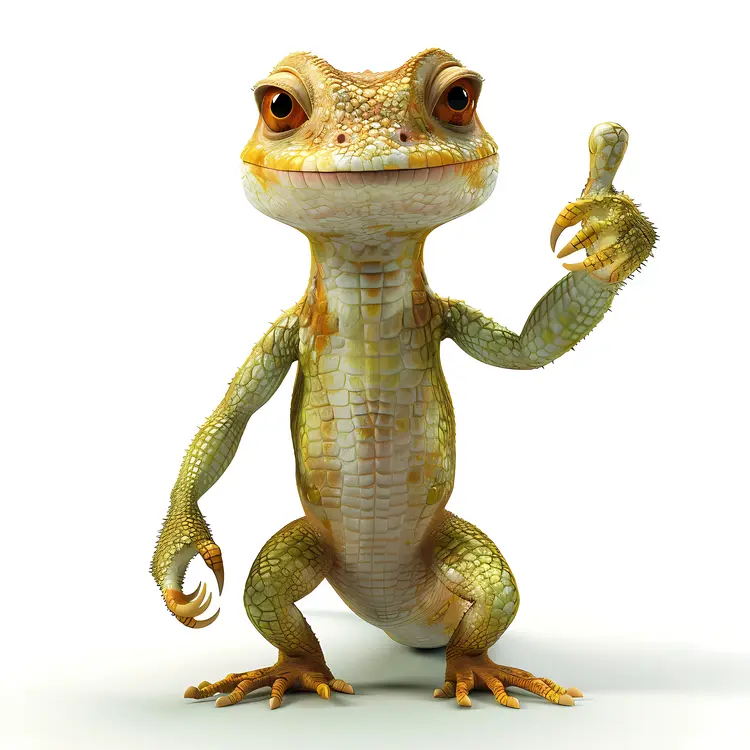 Cute Cartoon Lizard Giving Thumbs Up