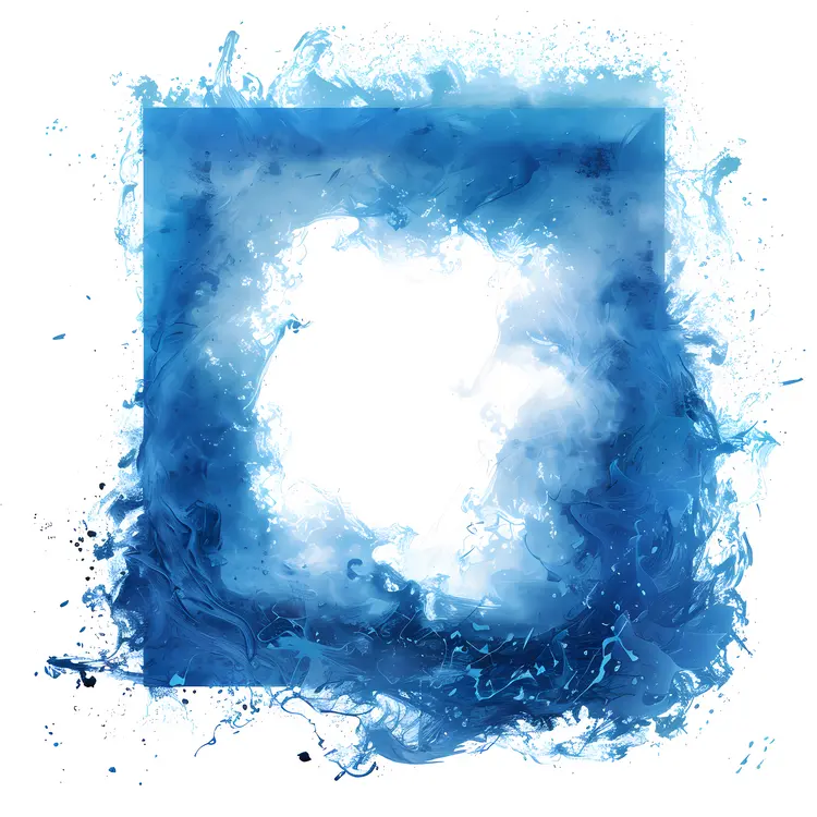 Blue Ink Swirl Abstract Art