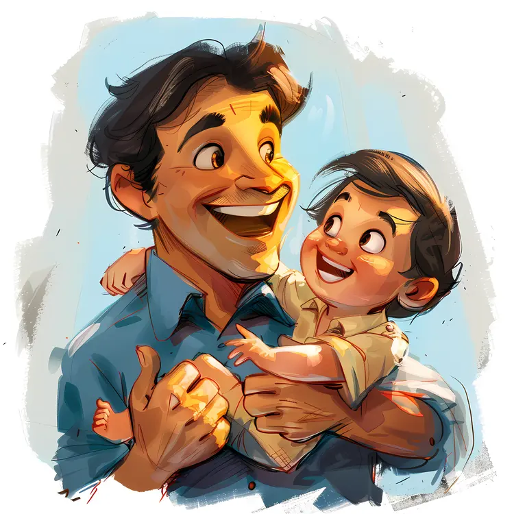 Father and Child Smiling