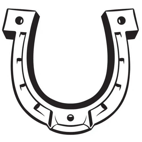 Black and White Horseshoe for Good Luck