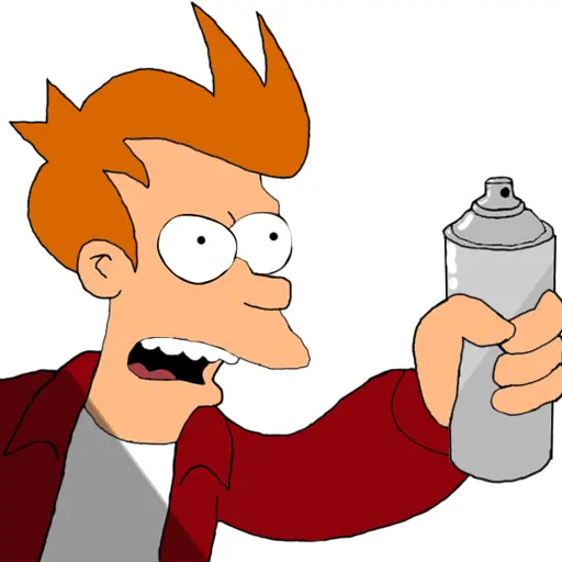 Red Jacket Character with Spray Can Cartoon Character