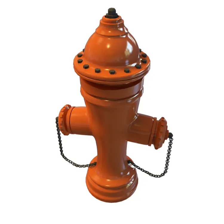 Orange Fire Hydrant for Safety and Emergency