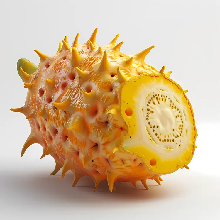 Exotic Spiky Orange Kiwano Fruit