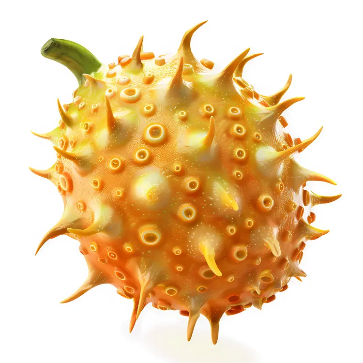 Exotic Spiky Orange Kiwano Fruit