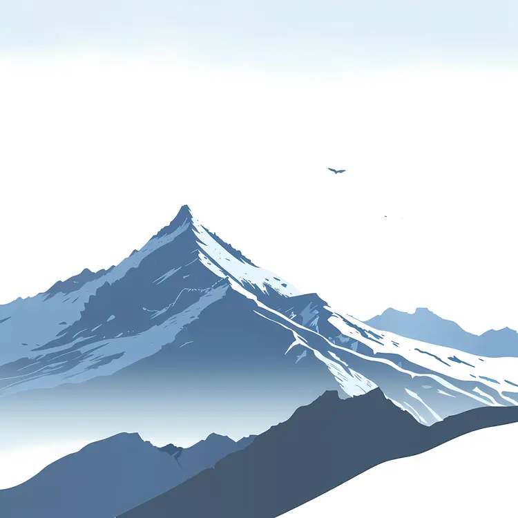 Snowy Mountain with Bird