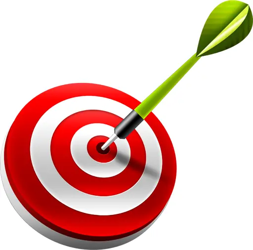 Green Dart Hitting the Bullseye