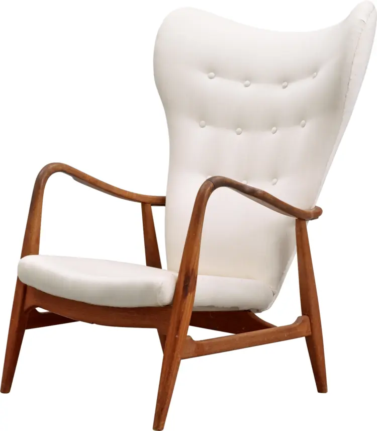 White Wooden Armchair for Comfort