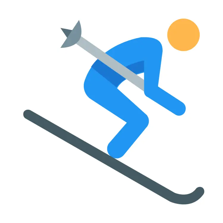 Minimalist Skiing Icon