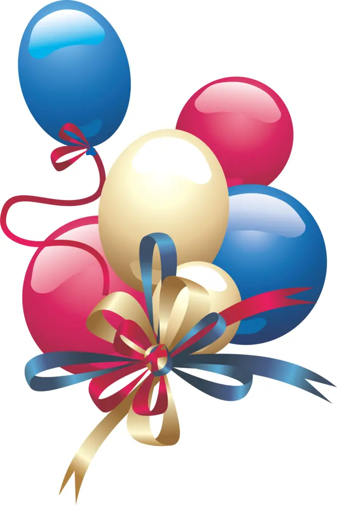 Colorful Balloons with Decorative Ribbons