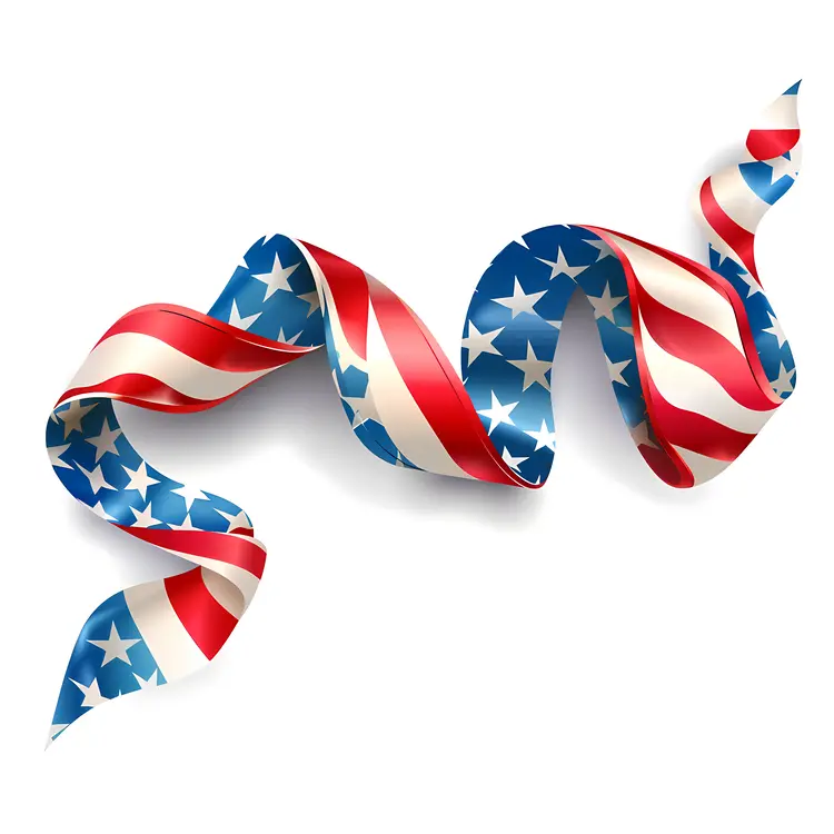 Patriotic Ribbon with Stars and Stripes