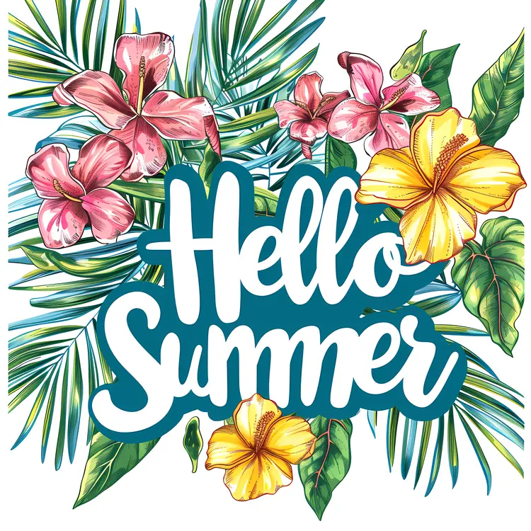 Hello Summer with Colorful Flowers
