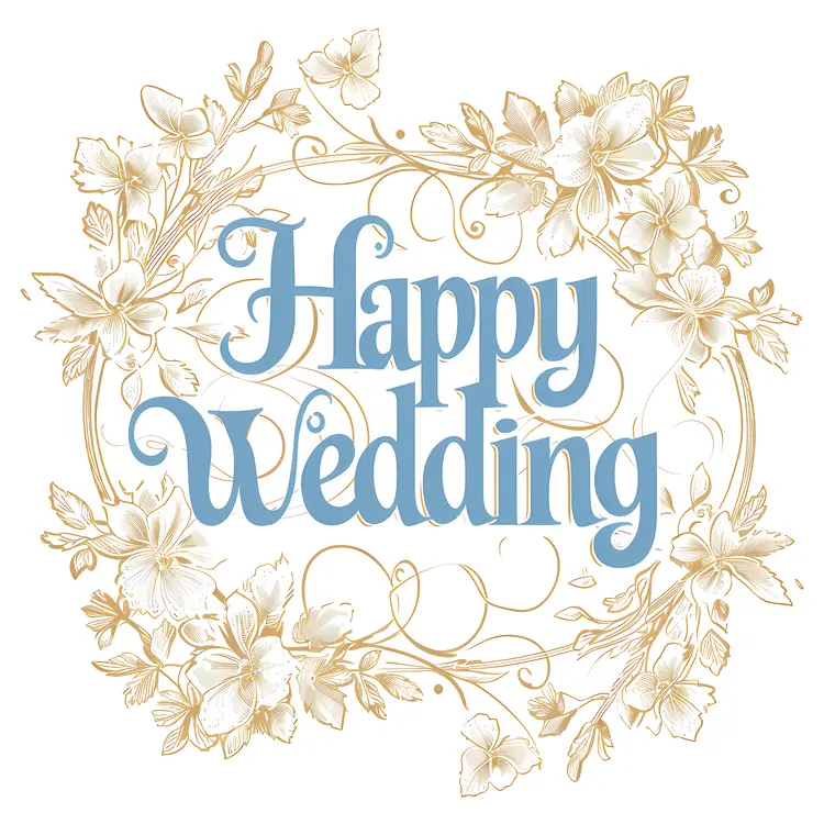 Happy Wedding Floral Greeting Card