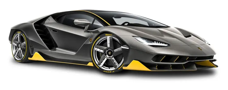 Gray Sports Car with Yellow Accents
