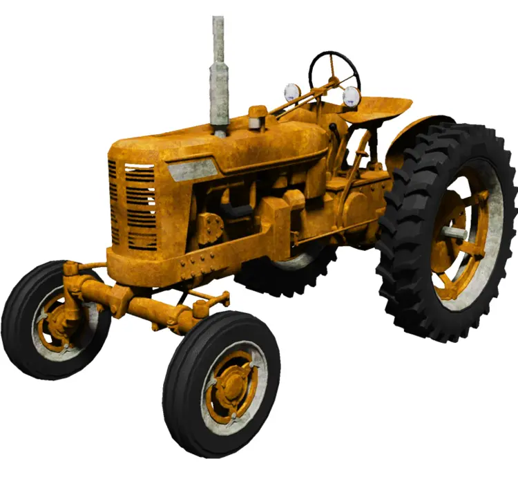 Vintage Yellow Tractor for Farming
