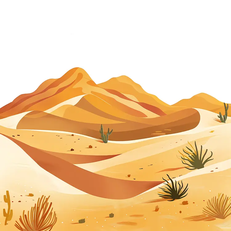 Desert Landscape with Cacti