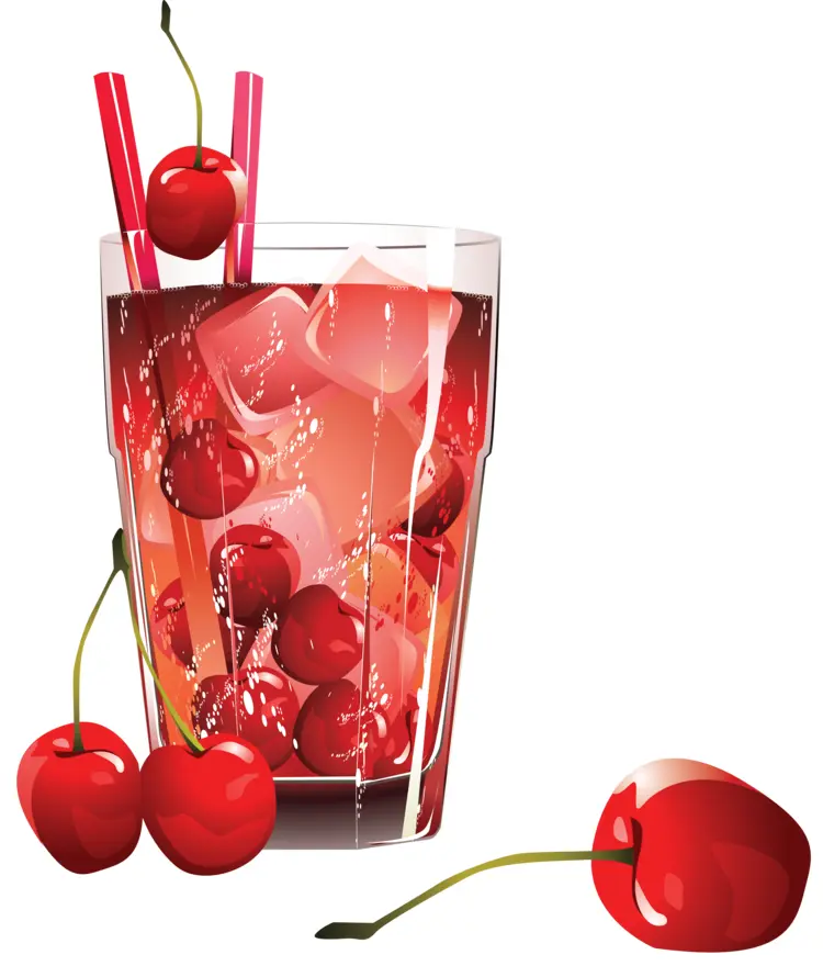 Refreshing Cherry Drink with Ice
