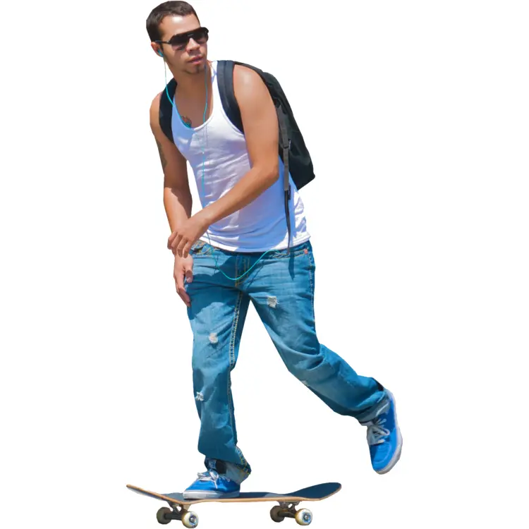 Man Riding a Skateboard