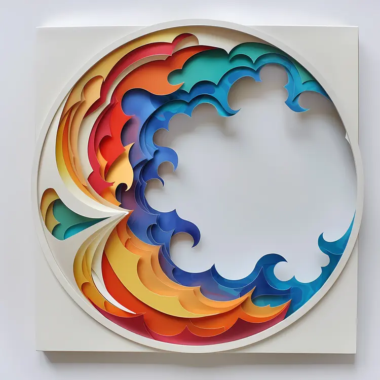 Colorful Layered Paper Art in Circular Shape