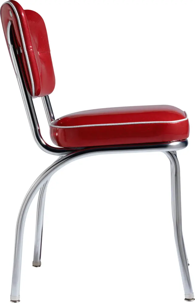 Retro Red Chair with Metal Frame