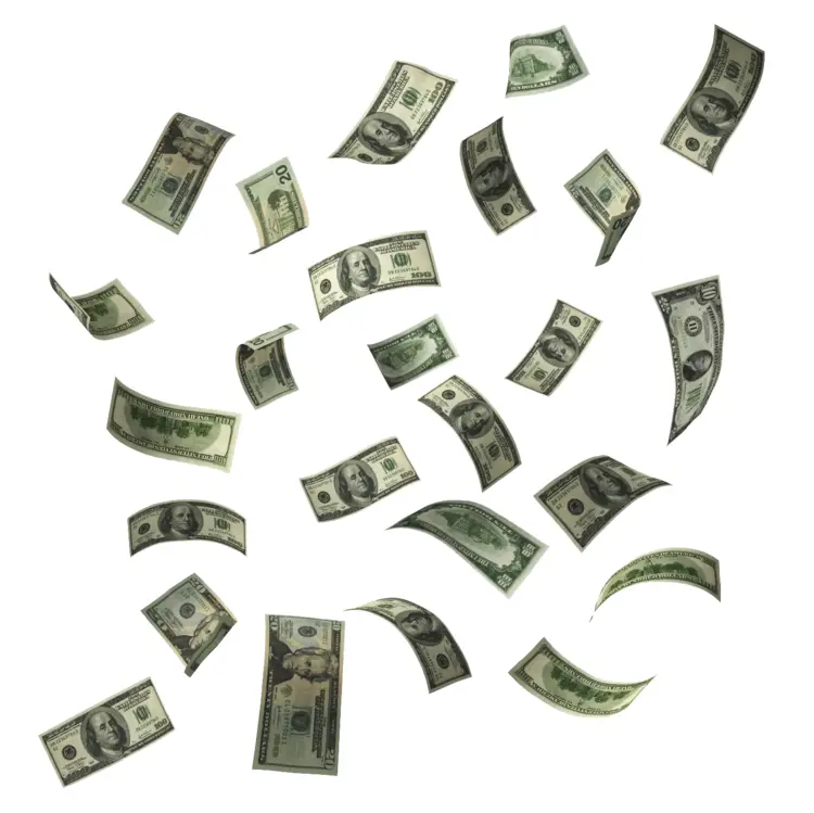 Flying Dollar Bills