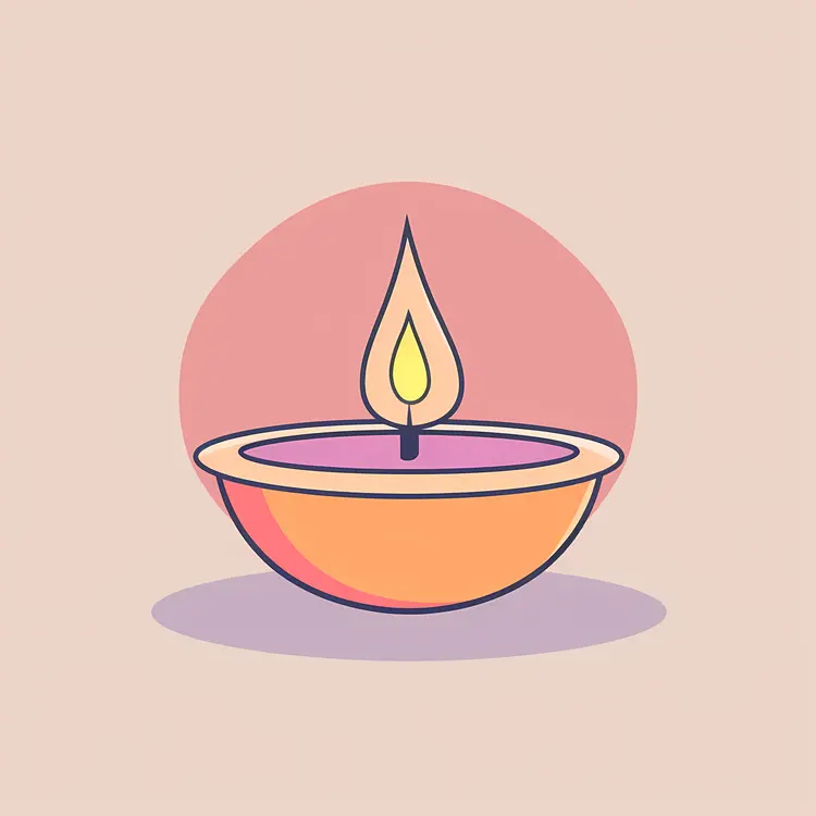 Minimalist Diya Illustration for Diwali