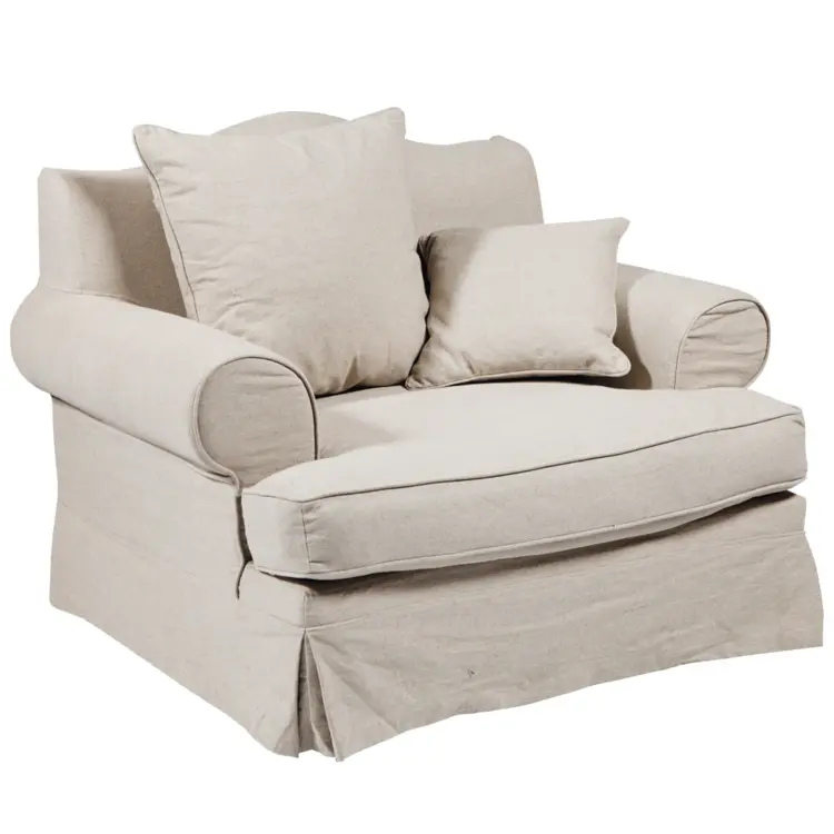 Comfortable Beige Armchair with Cushions