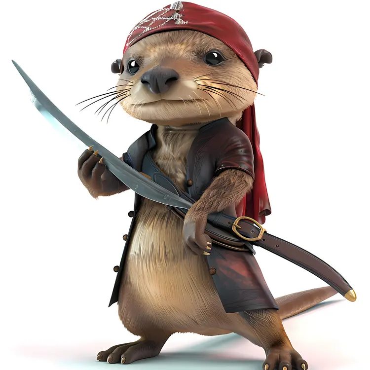 Pirate Otter with Sword