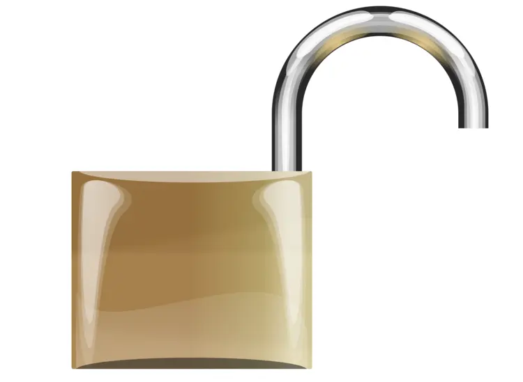 Open Padlock for Security Concept