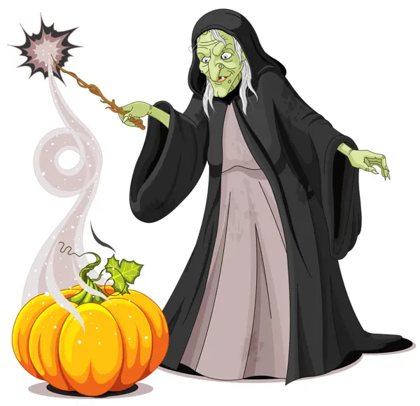 Old Witch Casting Spell