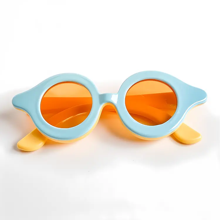 Blue Sunglasses with Orange Lenses