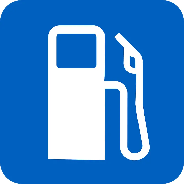 Blue and White Gas Pump Icon