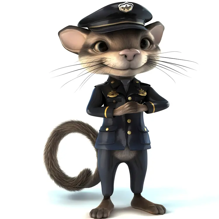 Police Mouse in Uniform