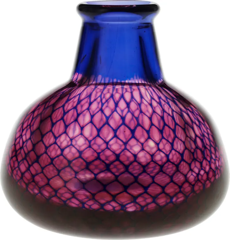 Blue and Purple Decorative Glass Vase