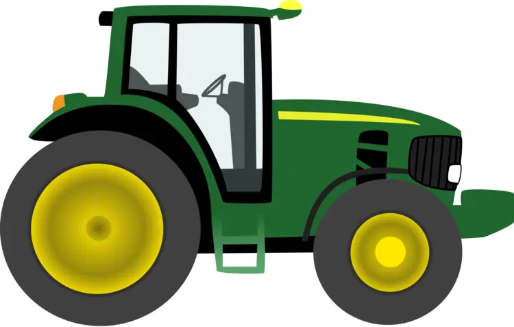 Side View of Green Tractor