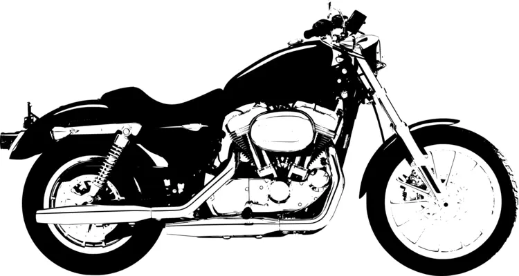 Black and White Motorcycle Silhouette
