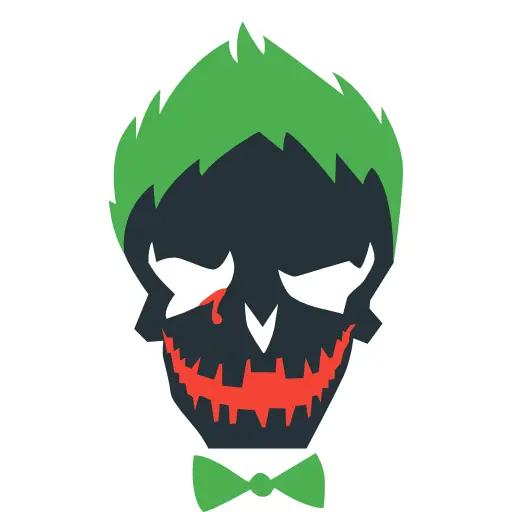 Green-Haired Skull with Red Mouth