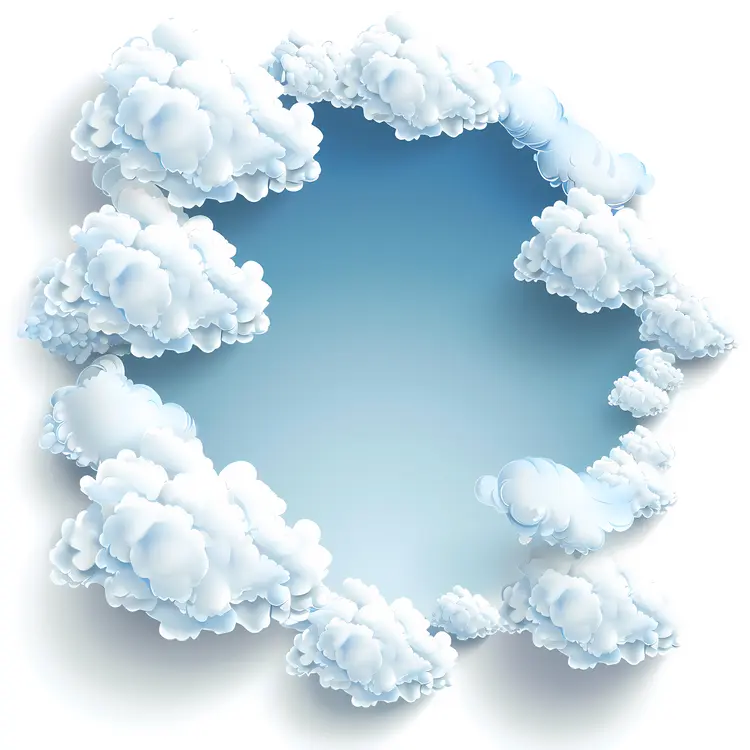 Cloud Frame with Blue Background