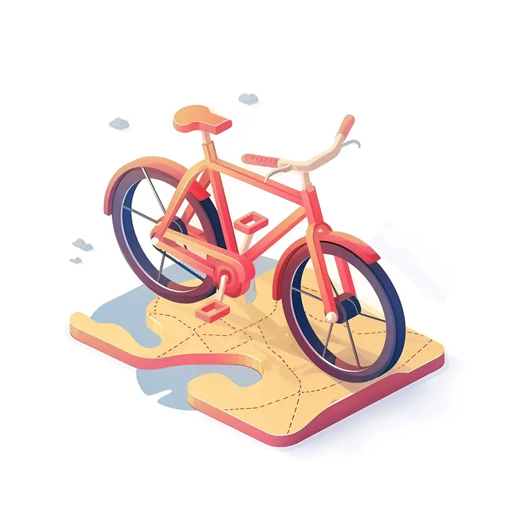Red Bicycle on a Map